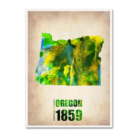 Naxart 'Oregon Watercolor Map' Canvas Art,24x32